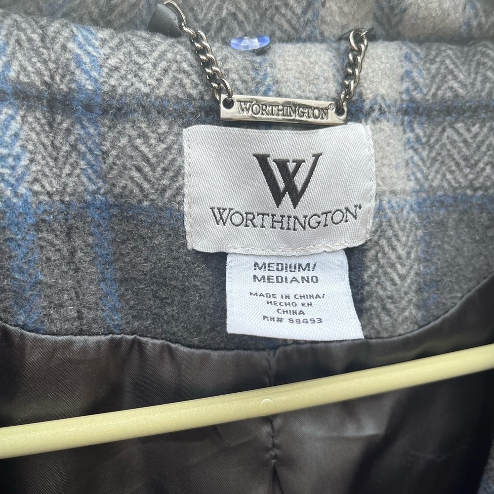 🔥 Womens Plaid Peacoat Size Medium - Picture 6 of 8